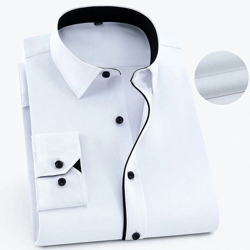 Plus Large Size 8XL 7XL 6XL Mens Business Shirt Long Sleeve Spring Autumn Social Solid Color Wedding Party Office White Shirts