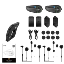 EJEAS Q8 Bluetooth 5.1 Motorcycle Helmet Headset Intercom, with EUC Remote Walkie Talkie, for 6 Riders Talking At Real Time IP67
