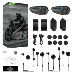 EJEAS Q8 Bluetooth 5.1 Motorcycle Helmet Headset Intercom, with EUC Remote Walkie Talkie, for 6 Riders Talking At Real Time IP67