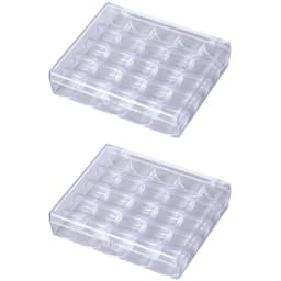 25 Spools Empty Bobbins Storage Box Sewing Accessories Tools Plastic Sewing Machine Bobbin Case Knitting Needle Organizer NEW
