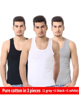 Men's Solid Color Four Seasons Thin Cotton Vest Casual And Comfortable Joker Sweatshirt Fitness Exercise Slim Vest