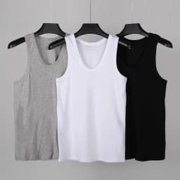 Men's Solid Color Four Seasons Thin Cotton Vest Casual And Comfortable Joker Sweatshirt Fitness Exercise Slim Vest