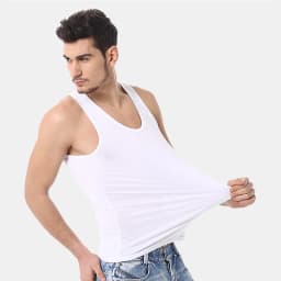 Men's Solid Color Four Seasons Thin Cotton Vest Casual And Comfortable Joker Sweatshirt Fitness Exercise Slim Vest
