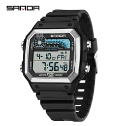SANDA Outdoor Sport Electronic Chronograph Watch Men Multifunction Watches Alarm Clock Chrono Waterproof LED Digital Wrist Watch