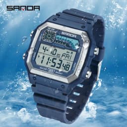 SANDA Outdoor Sport Electronic Chronograph Watch Men Multifunction Watches Alarm Clock Chrono Waterproof LED Digital Wrist Watch