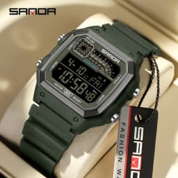 SANDA Outdoor Sport Electronic Chronograph Watch Men Multifunction Watches Alarm Clock Chrono Waterproof LED Digital Wrist Watch