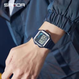 SANDA Outdoor Sport Electronic Chronograph Watch Men Multifunction Watches Alarm Clock Chrono Waterproof LED Digital Wrist Watch
