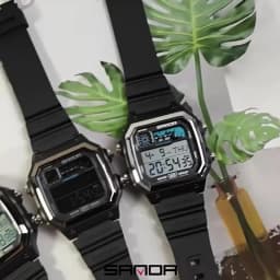 SANDA Outdoor Sport Electronic Chronograph Watch Men Multifunction Watches Alarm Clock Chrono Waterproof LED Digital Wrist Watch