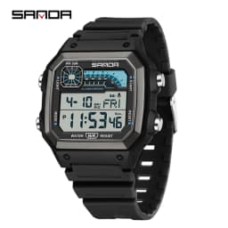 SANDA Outdoor Sport Electronic Chronograph Watch Men Multifunction Watches Alarm Clock Chrono Waterproof LED Digital Wrist Watch