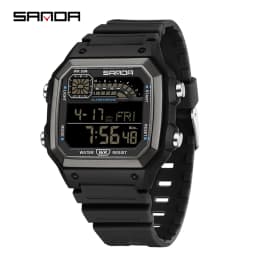 SANDA Outdoor Sport Electronic Chronograph Watch Men Multifunction Watches Alarm Clock Chrono Waterproof LED Digital Wrist Watch