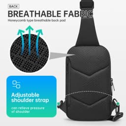 Mark Ryden Men Bag Oxford Sling Bag 7.9 Inch Male Chest Bag Crossbody Bag For Man Moto Biker Shoulder Bags Black New Fashion Bag