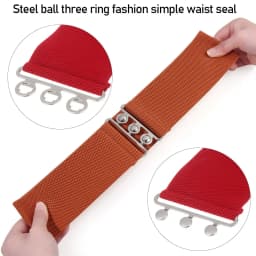 Women Fashion Wide Elastic Belt Metal Buckle Cinch Waistband Ladies Dress Waist Band Fashion Accessory