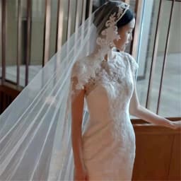White Ivory 3M Wedding Veil 3M Long Soft Tulle Royal Bridal Veil with Comb Bling Sequins Lace Scalloped Veil Wedding Accessories