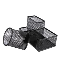 Desk Stationery Organizer Creative Metal Pen Holder Pencil File Storage Rack 3 Grid Storage Box Office Desktop Accessories