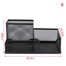 Desk Stationery Organizer Creative Metal Pen Holder Pencil File Storage Rack 3 Grid Storage Box Office Desktop Accessories