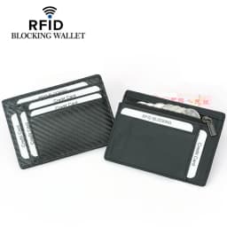 RFID Blocking Genuine Leather Men Wallet Small Credit Card Holder Cash Clip Slim ID Case Coin Purse For Male Pocket Money Bag