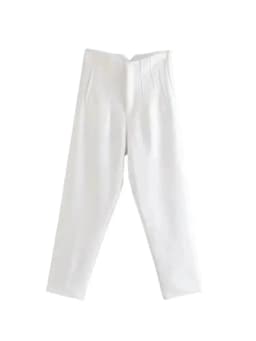 Women Chic Fashion With Seam Detail Office Wear Pants Vintage High Waist Zipper Fly Female Ankle Trousers Mujer
