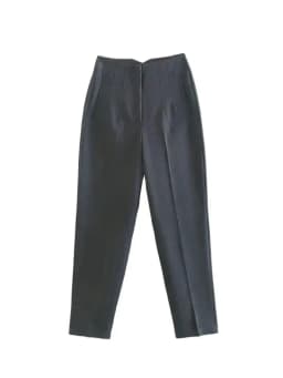 Women Chic Fashion With Seam Detail Office Wear Pants Vintage High Waist Zipper Fly Female Ankle Trousers Mujer