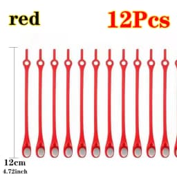 12pcs Laceless Silicone Elastic Laces Rubber No Wash Laces Adult Kids Lazy Lace Free Laces One Size Versatile Fits Most Shoes