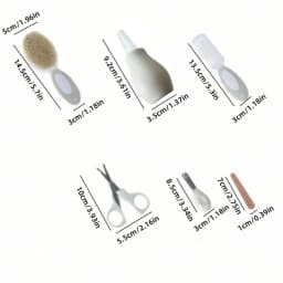 Baby Care Kit Six-Piece Baby Nasal Inhaler Nail Clipper Brush File Comb Scissors Set Daily Cleaning and Care Accessories for Bab