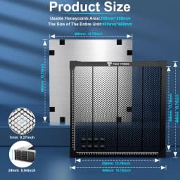 Heavy Duty Honeycomb Metal Table 300/400/500/600mm for Laser Engraver Cutting,Black Oxide Coated Fits for ORTUR xTool two trees