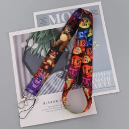 ER1899 Halloween Horror Bears Cartoon Lanyard Card Holder Student Hanging Neck Phone Lanyard Badge Subway Access Card Holder