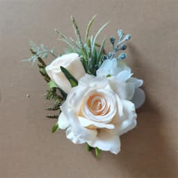 6PCS White Ivory Rose Boutonniere for Men Groom and Best Man Boutonnieres with Artificial Flower for Wedding Ceremony Anniversar