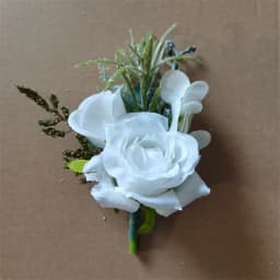 6PCS White Ivory Rose Boutonniere for Men Groom and Best Man Boutonnieres with Artificial Flower for Wedding Ceremony Anniversar