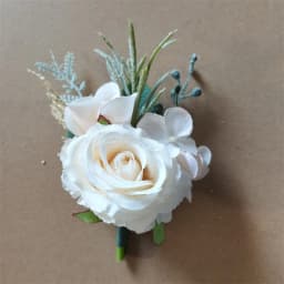 6PCS White Ivory Rose Boutonniere for Men Groom and Best Man Boutonnieres with Artificial Flower for Wedding Ceremony Anniversar