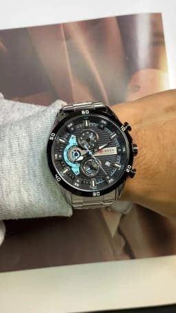 CURREN Stainless Steel Watches for Mens Creative Fashion Luminous Dial with Chronograph Clock Male Casual Wristwatches