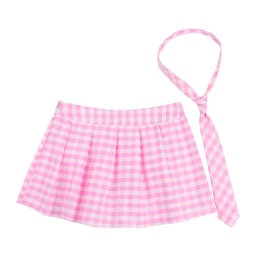 Women High Waist Plaid Pleated Mini Skirt with Necktie Japanese Schoolgirls Uniform Nightclub Outfit Carnival Cosplay Costume
