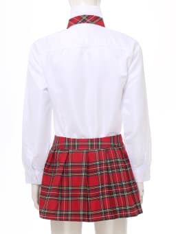 Women High Waist Plaid Pleated Mini Skirt with Necktie Japanese Schoolgirls Uniform Nightclub Outfit Carnival Cosplay Costume