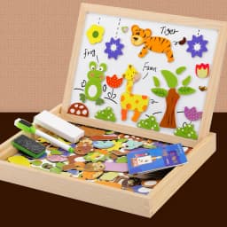 100+Pcs Wooden Multifunction Children Animal Puzzle Writing Magnetic Drawing Board Blackboard Learning Education Toys For Kids