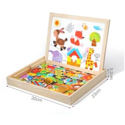 100+Pcs Wooden Multifunction Children Animal Puzzle Writing Magnetic Drawing Board Blackboard Learning Education Toys For Kids