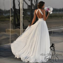 Chiffon Wedding Dresses 2025 New Arrivals Backless Side Split Sexy Bride Dress Applique Beading A-Line Elegant Party Gowns