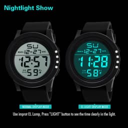 Big Dial Men's Watch Military Sport Watch Luminous LED Digital Watch Multifunciton Outdoor Waterproof Electronic Watches for Man