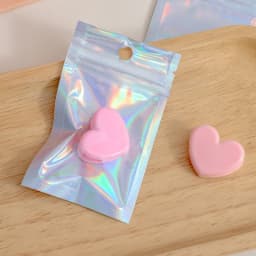 50 Pieces Cute Laser Self Sealing Little Small Plastic Bags for Jewelry Display Bags Pouch and Packaging Organizer Storage Bag