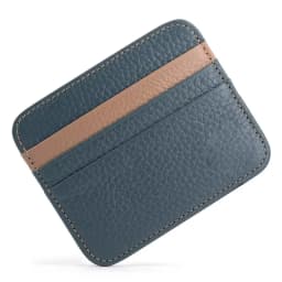 Genuine Leather Card Holder - Thin Wallet for ID/Bank/Credit Cards, Compact Cash & Bus Card Case (RFID Protection)