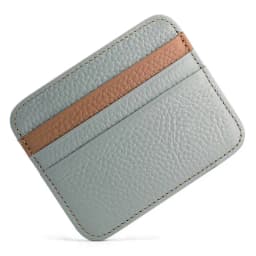 Genuine Leather Card Holder - Thin Wallet for ID/Bank/Credit Cards, Compact Cash & Bus Card Case (RFID Protection)
