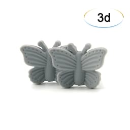 Bowknot 10pcs/lot Silicone Beads DIY Food Grade Silicone Teething Pacifier Cute Shaped Silicone teether Holder Accessories