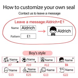 Children's Name Seal Custom Student's Name Stamp Kindergarten Clothes Waterproof Name Sticker Will Not be Washed Off Christmas