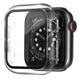 360 Full Cover for Apple Watch 45mm 41mm 44mm 40mm 42mm 38mm, Plating Case Glass Screen Protector for iwatch 9 8 7 6 5 4 3 2 SE