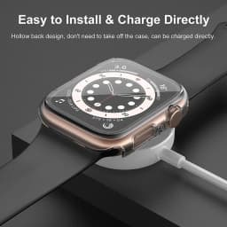 360 Full Cover for Apple Watch 45mm 41mm 44mm 40mm 42mm 38mm, Plating Case Glass Screen Protector for iwatch 9 8 7 6 5 4 3 2 SE
