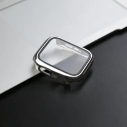 360 Full Cover for Apple Watch 45mm 41mm 44mm 40mm 42mm 38mm, Plating Case Glass Screen Protector for iwatch 9 8 7 6 5 4 3 2 SE