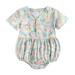 Sanlutoz Newborn Flowers Baby Girls Bodysuits Cotton Baby Bodysuit Short Sleeve Summer Infant Clothing Princess