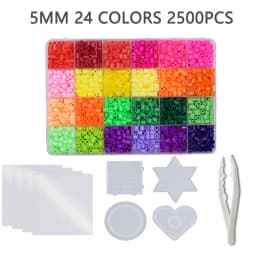 24/72 colors box set hama beads toy 2.6/5mm perler educational Kids 3D puzzles diy toys fuse beads pegboard sheets ironing paper
