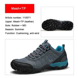 HUMTTO Brand Clearance Man Summer Hiking Shoes for Men  Breathable Leather Hunting Trekking Climbing Shoes Mens Outdoor Sneakers