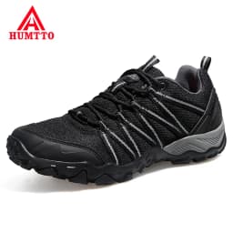 HUMTTO Brand Clearance Man Summer Hiking Shoes for Men  Breathable Leather Hunting Trekking Climbing Shoes Mens Outdoor Sneakers
