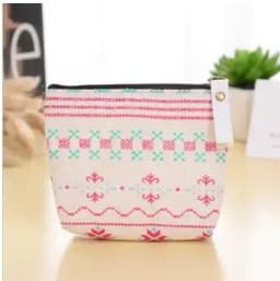 New Women Kids Canvas Coin Purse Floral Zipper Pouch Small Wallet Children Female Key Card Holder Mini Money Bag Gift