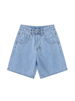 2025 Summer Women's High Waist Denim Shorts Casual Loose Ladies Plus Size Streetwear Fashion Button Wide Leg Short Jeans Female